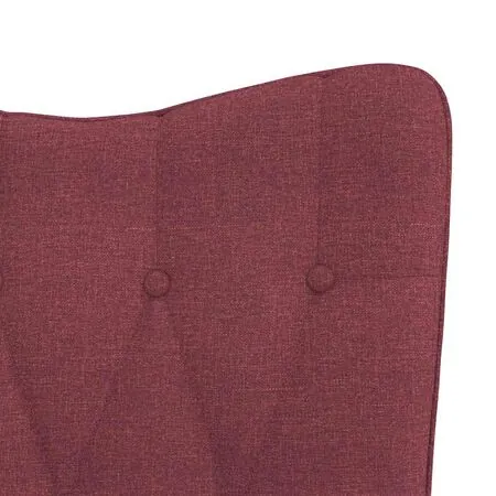  Scaun de relaxare cu taburet, roșu vin, textil