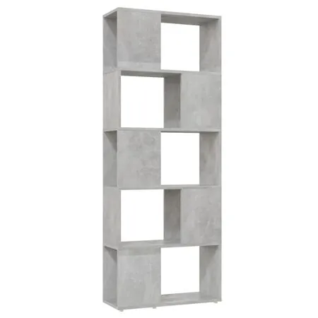  Bibliotecă/Separator cameră, gri beton, 60x24x155 cm