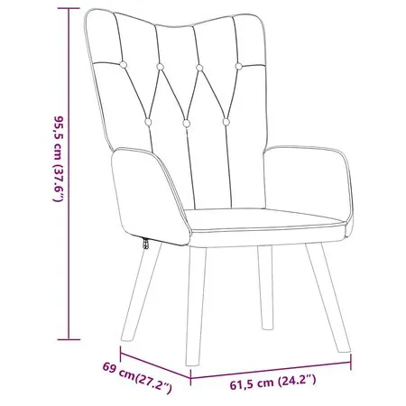  Scaun de relaxare cu taburet, gri închis, textil