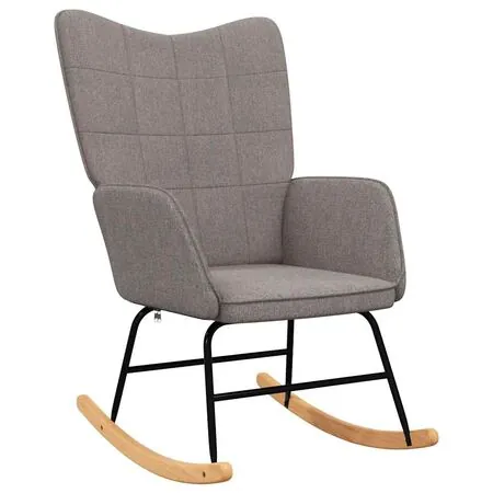  Scaun balansoar cu taburet, gri taupe, textil