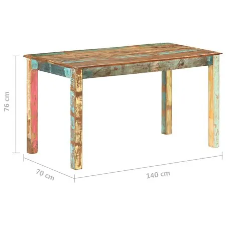  Masă de bucătărie, 140 x 70 x 76 cm, lemn masiv reciclat