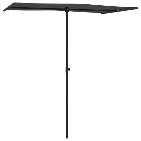  Umbrelă de soare exterior, stâlp aluminiu, antracit, 180x110 cm