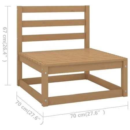  Set mobilier grădină&perne 2 piese, maro miere lemn masiv pin