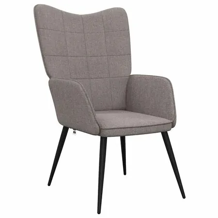  Scaun de relaxare cu taburet, gri taupe, textil