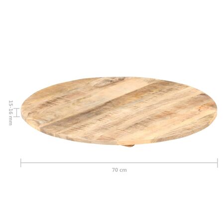  Blat de masă, 80 cm, lemn masiv de mango, rotund, 15-16 mm