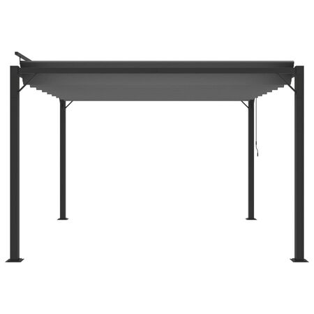  Pavilion cu acoperiș jaluzea antracit 3x3 m țesătură&aluminiu