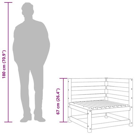  Set mobilier de grădină, 2 piese, gri, lemn masiv de pin