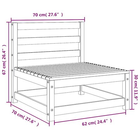  Set mobilier de grădină, 2 piese, gri, lemn masiv de pin