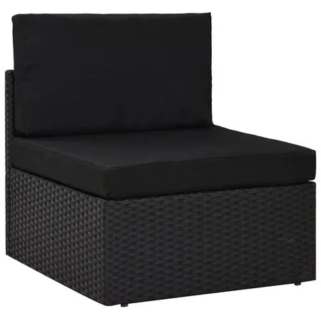  Set mobilier de grădină, 4 piese, negru, poliratan