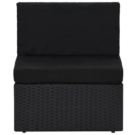  Set mobilier de grădină, 4 piese, negru, poliratan