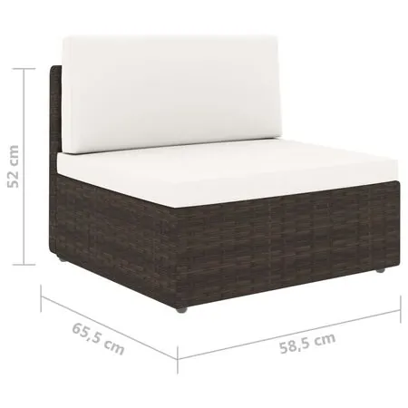  Set mobilier de grădină cu perne, 5 piese, maro, poliratan