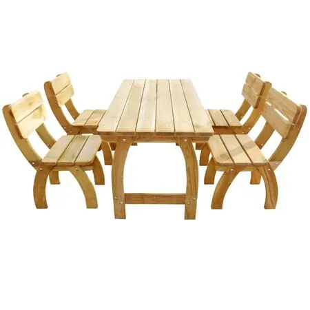  Set mobilier de exterior, 5 piese, lemn de pin tratat