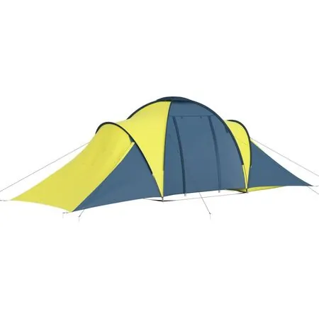  Cort camping, 6 persoane, albastru și galben