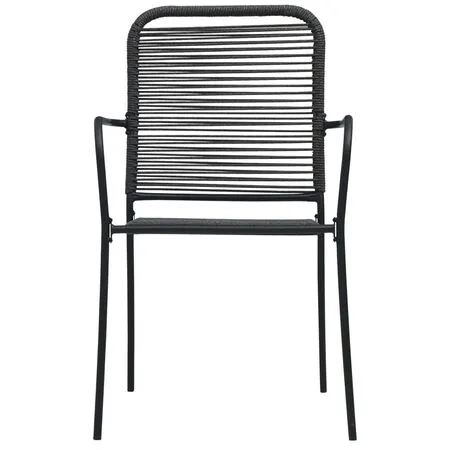  Set mobilier de grădină 5 piese negru sfoară de bumbac și oțel