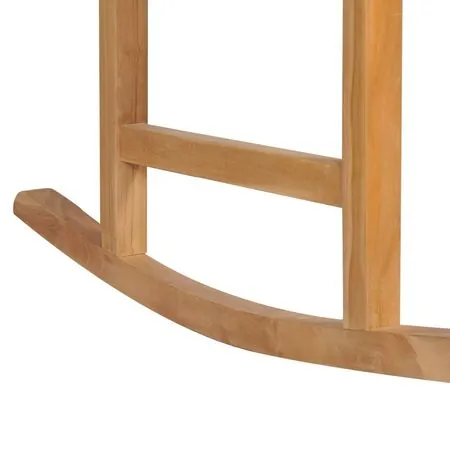  Scaun balansoar cu pernă gri taupe, lemn masiv tec