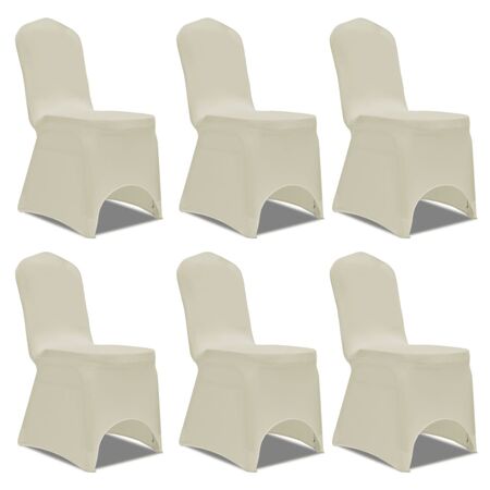 Huse elastice pentru scaun, 12 buc., crem