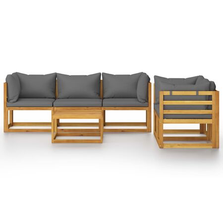  Set mobilier grădină cu perne, 6 piese, lemn masiv acacia
