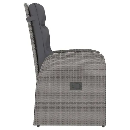  Set mobilier de grădină cu perne, 7 piese, gri, poliratan