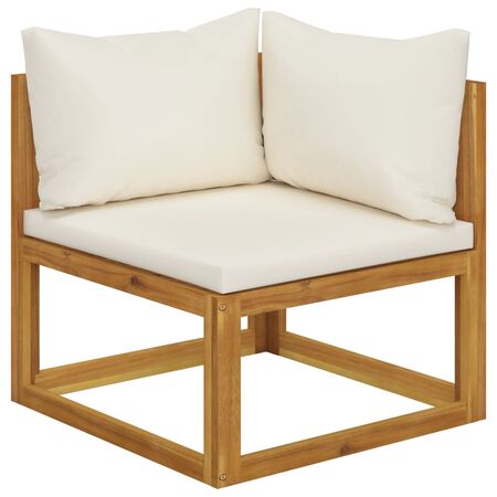  Set mobilier grădină cu perne crem, 12 piese, lemn masiv acacia