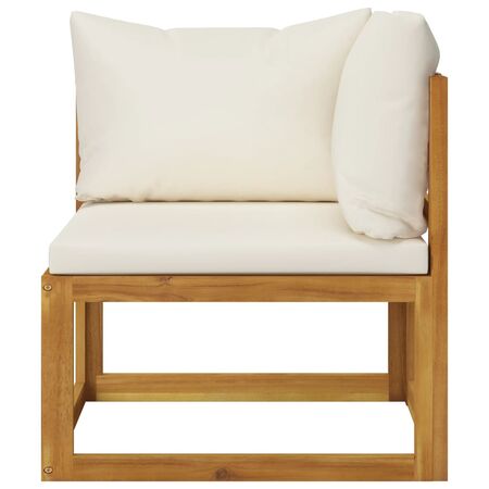  Set mobilier grădină cu perne crem, 12 piese, lemn masiv acacia