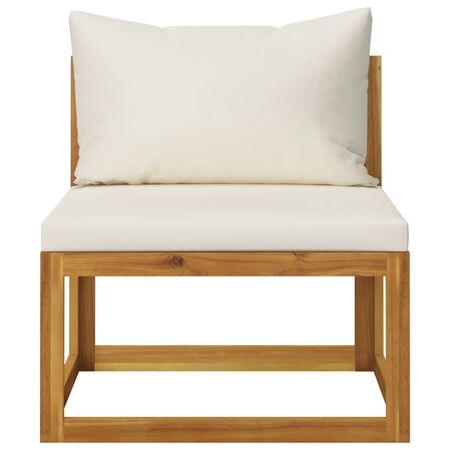  Set mobilier grădină cu perne crem, 12 piese, lemn masiv acacia
