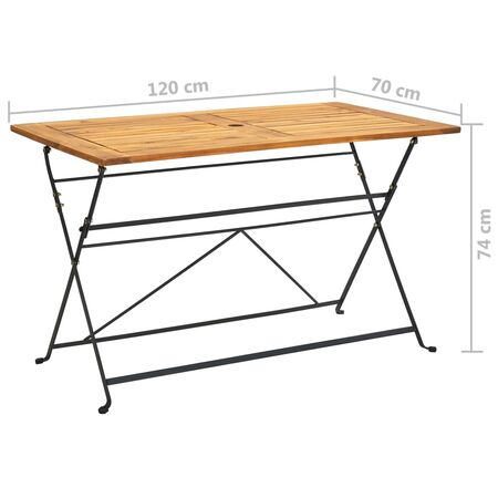  Set mobilier de exterior pliabil, 5 piese, lemn masiv de acacia