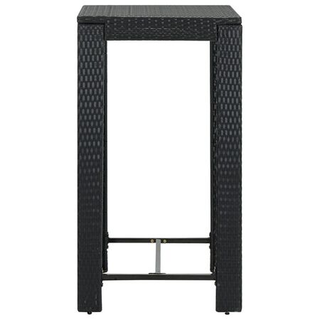  Set mobilier bar exterior cu perne, 5 piese, negru, poliratan