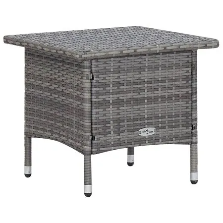  Set mobilier de grădină cu perne, 3 piese, gri, poliratan