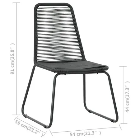  Set masă de grădină, 3 piese, negru, ratan PVC