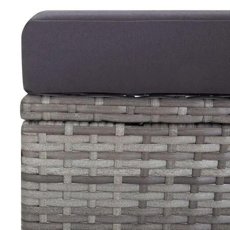  Set mobilier de grădină cu perne, 3 piese, gri, poliratan
