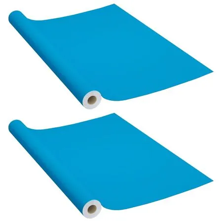  Folii de mobilier autoadezive, 2 buc., azuriu, 500 x 90 cm, PVC