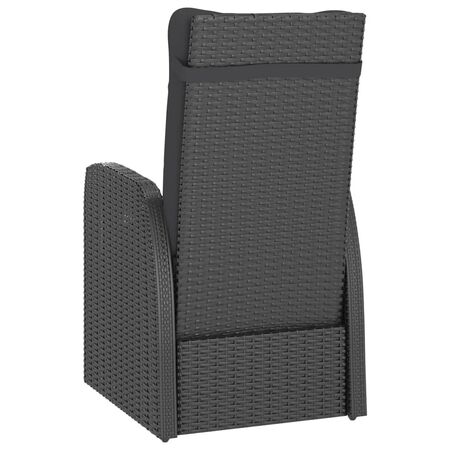  Set mobilier de exterior cu perne, 7 piese, negru, poliratan