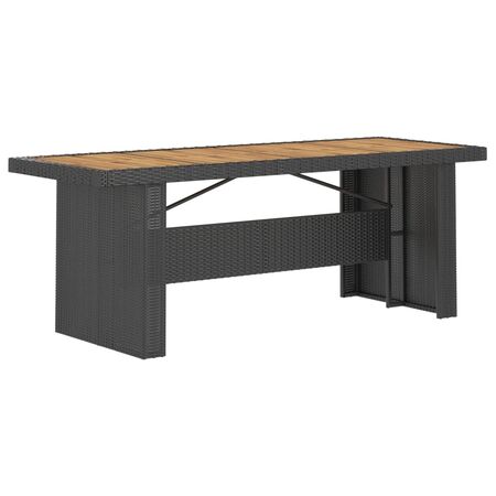  Set mobilier de exterior cu perne, 7 piese, negru, poliratan