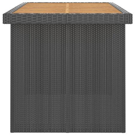  Set mobilier de exterior cu perne, 7 piese, negru, poliratan