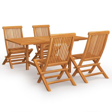  Set mobilier grădină, 5 piese, lemn masiv de tec