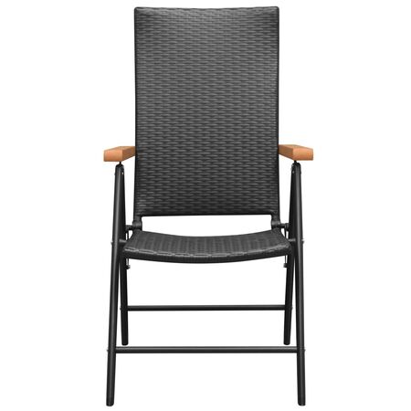  Set mobilier de grădină, 3 piese, negru și maro