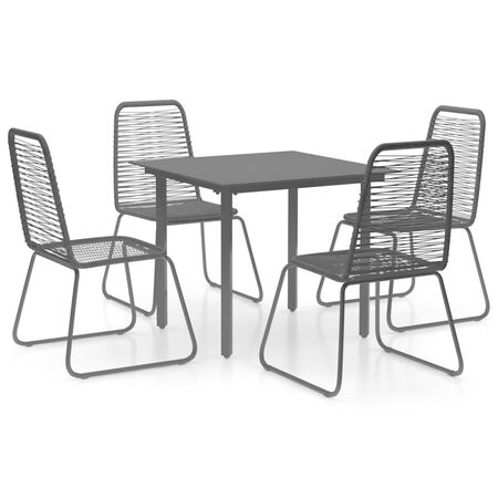  Set mobilier de grădină, 5 piese, negru, ratan PVC