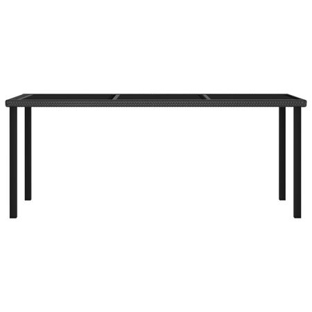  Set de mobilier de grădină, 7 piese, negru, poliratan