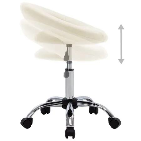  Scaun de bucătărie pivotant, crem, piele ecologică