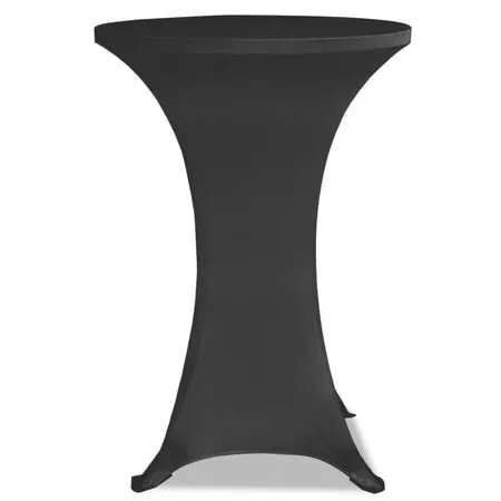  Husă de masă cu picior, 4 buc., negru, Ø80 cm, elastic