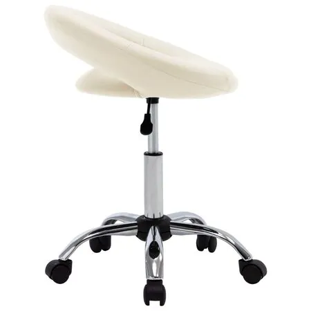  Scaun de bucătărie pivotant, crem, piele ecologică