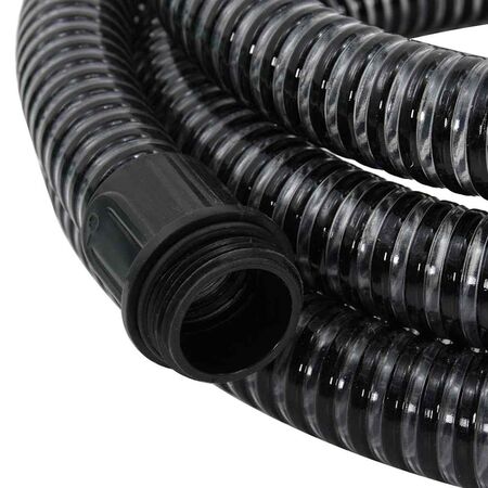  Furtun de aspirație cu racorduri din alamă, negru 1,1" 25 m PVC
