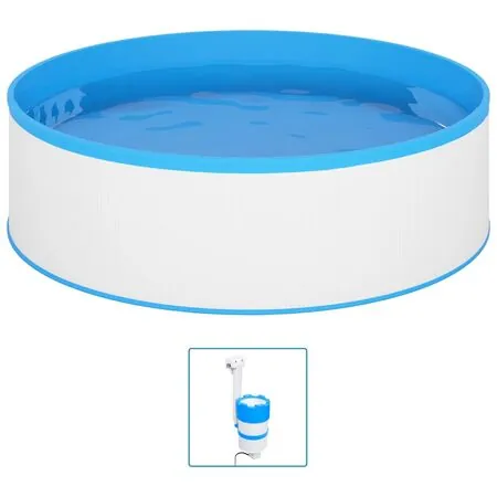  Piscină cu valuri, skimmer suspendat cu pompă, alb, 350x90 cm