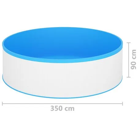  Piscină cu valuri, skimmer suspendat cu pompă, alb, 350x90 cm