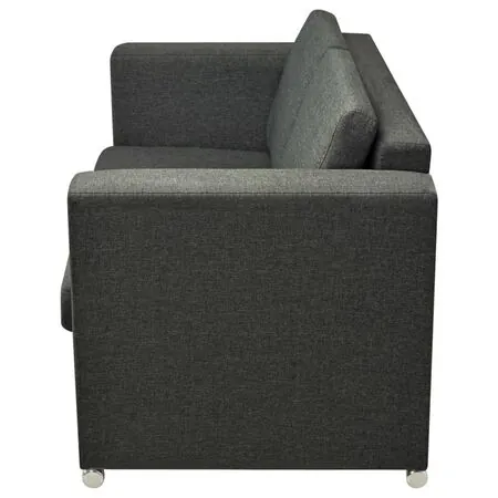  Set canapele, 3 piese, gri închis, material textil 