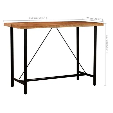  Set mobilier de bar, 5 piese, lemn reciclat și piele naturală