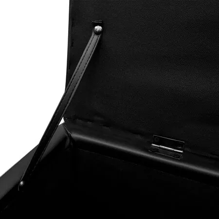 Set banchetă depozitare, piele eco, taburet pt. picioare, negru, 3 buc