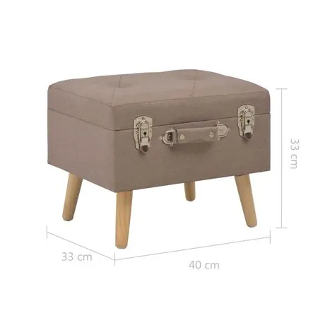  Taburet cu depozitare, 40 cm, maro, material textil