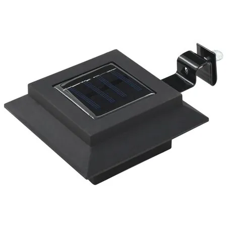  Lămpi solare de exterior cu LED, 6 buc, negru, 12 cm, pătrat