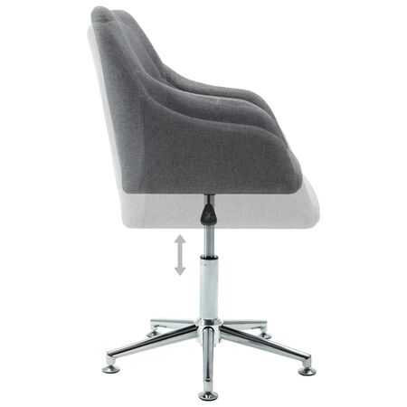 Scaun de birou pivotant, gri deschis, material textil